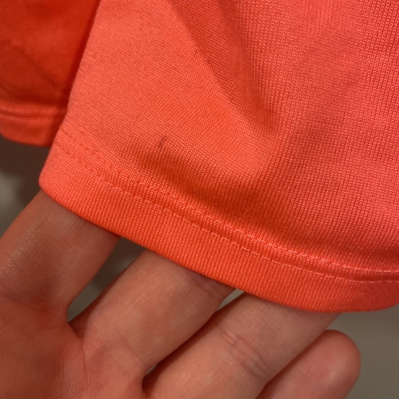 The North Face Neon Coral V neck Women's XL *some damage- spot and thread - Picture 6 of 7